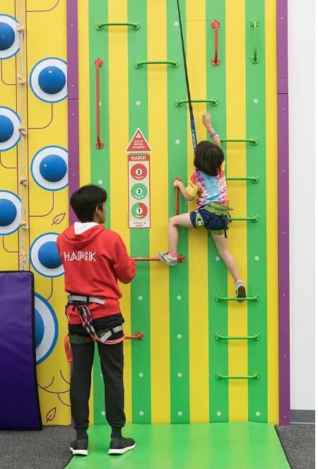 Remember the safety rules at Hapik fun climbing park.